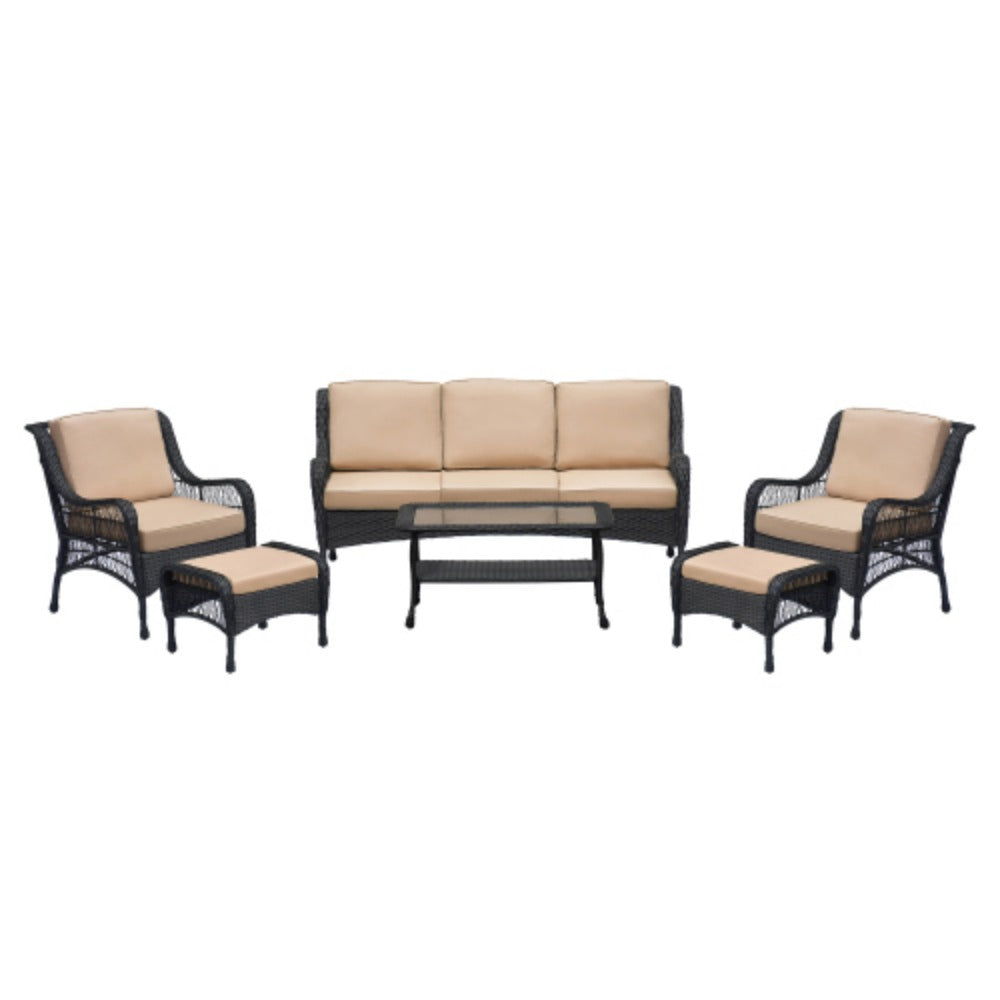 6-Piece Rattan Outdoor Conversation Set with Coffee Table Y522