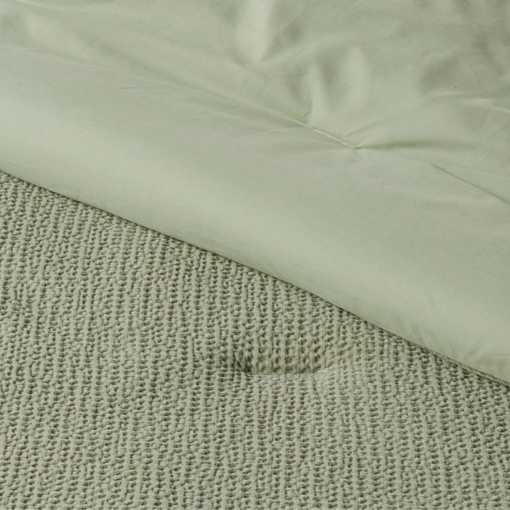 Sage Green Waffle Weave Comforter & Sham Set H216809