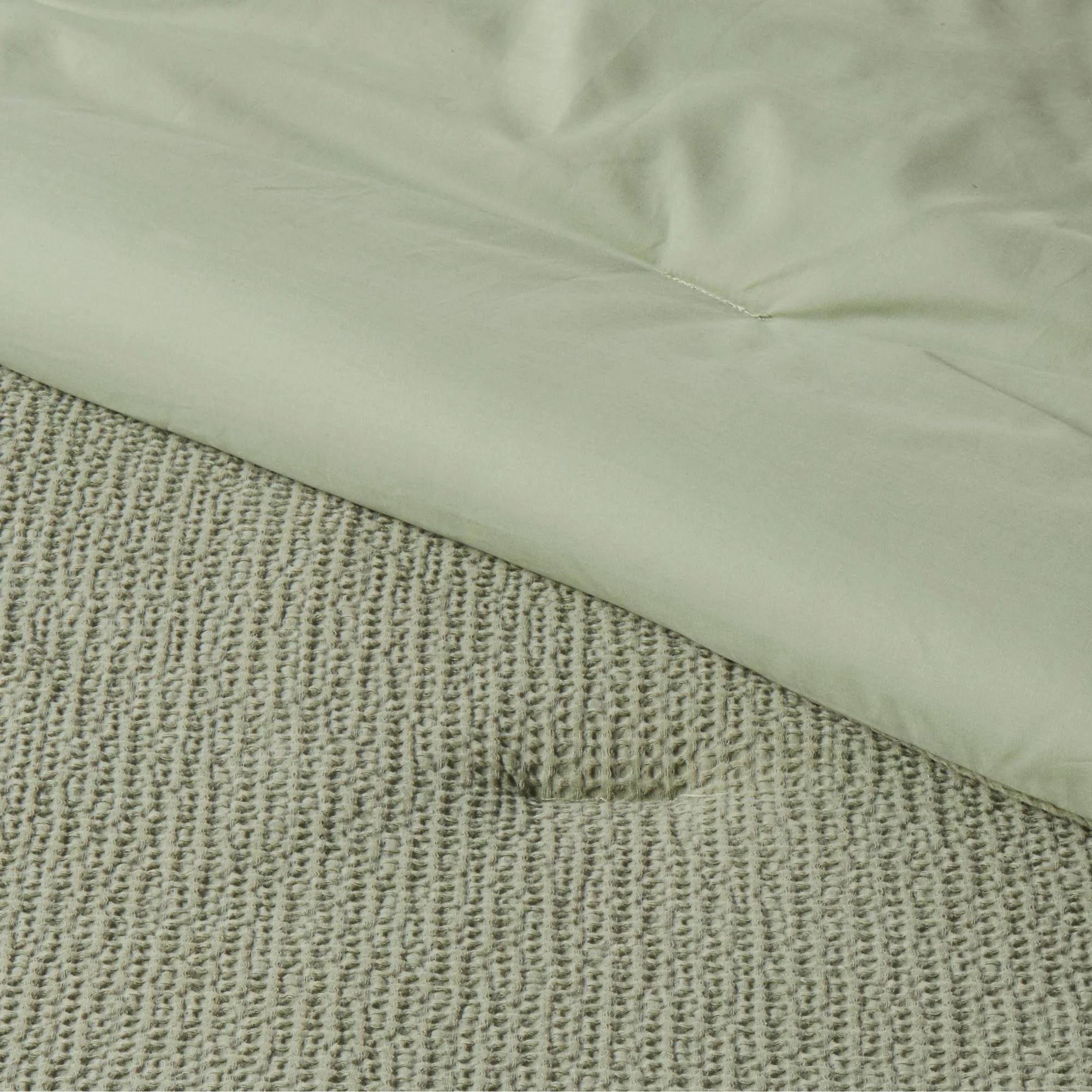 Sage Green Waffle Weave Comforter & Sham Set H216809