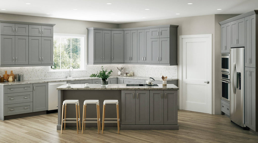 Volcano Gray Thermofoil Wall Cabinet 30-in W x 30-in H x 12-in D G6638