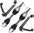 4WD Front CV Axle Drive Shafts + Upper Control Arm w/ Ball Joint Replacement 4pc Set Y3131