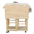 Folding Kitchen Island Trolley Cart with Drawers S940343