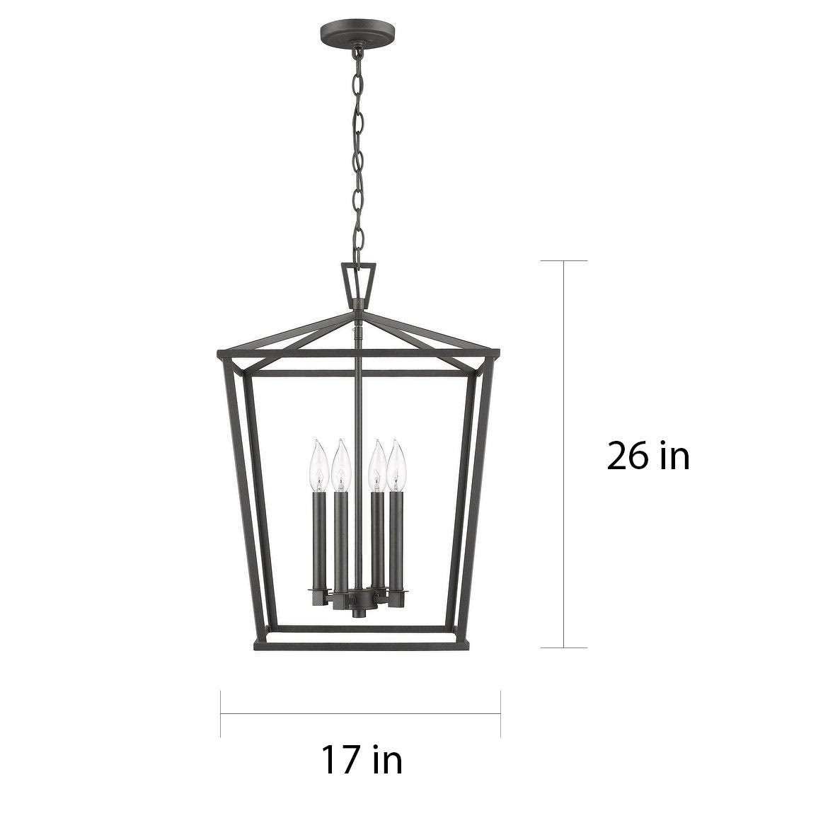Matte Black Kitchen Island Lantern Y51068