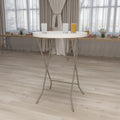 2.63-Foot Round Granite White Plastic Folding Table D600