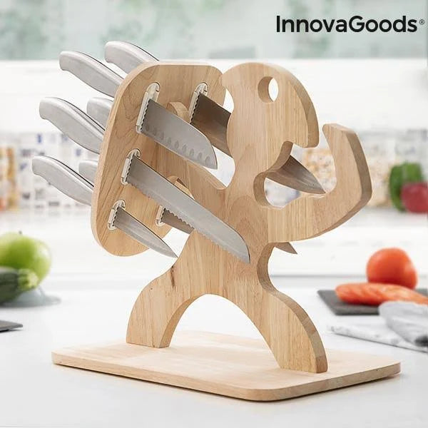 7 Pieces Knife Set with Wooden Base R356