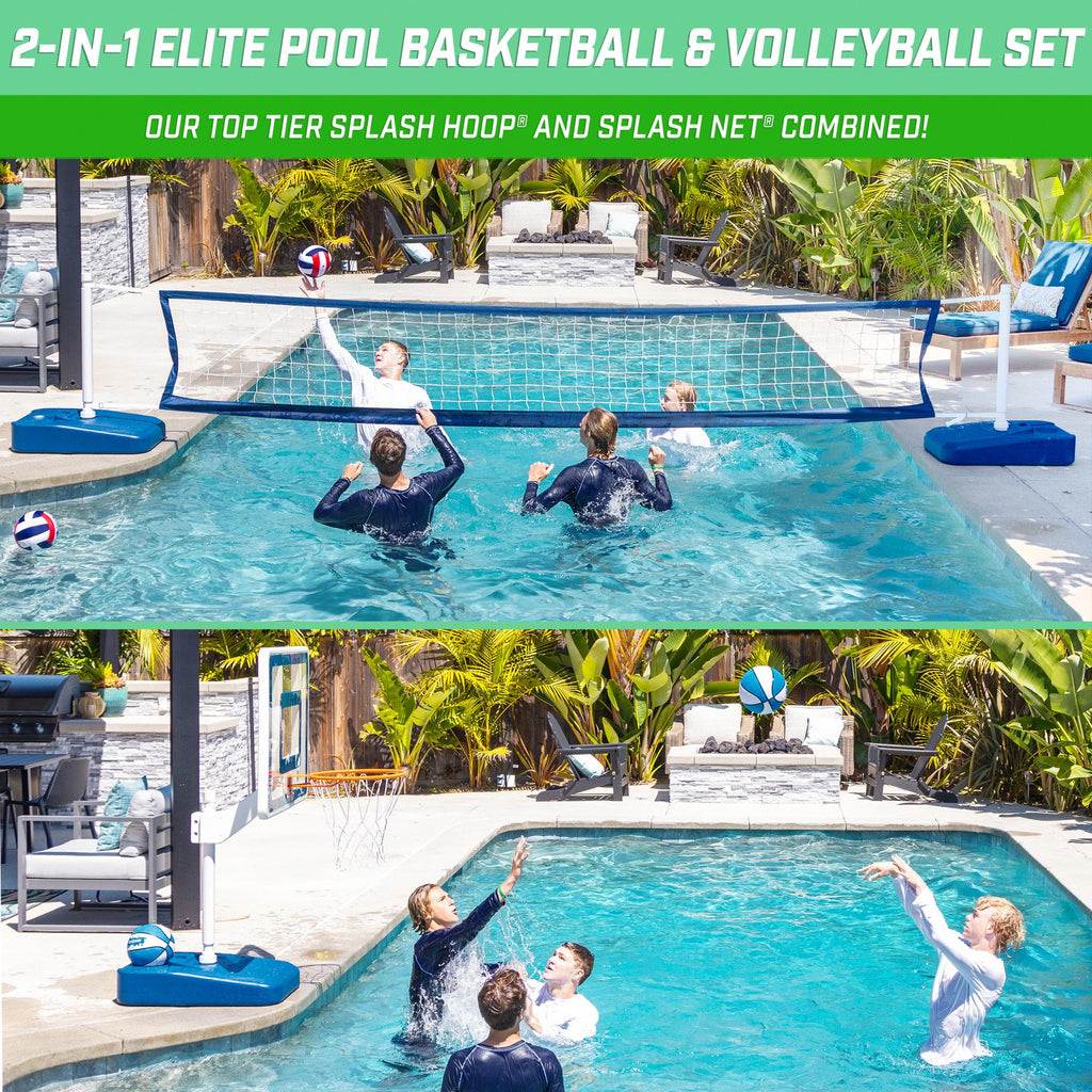 2-in-1 Pool Basketball & Volleyball Game Set T45279