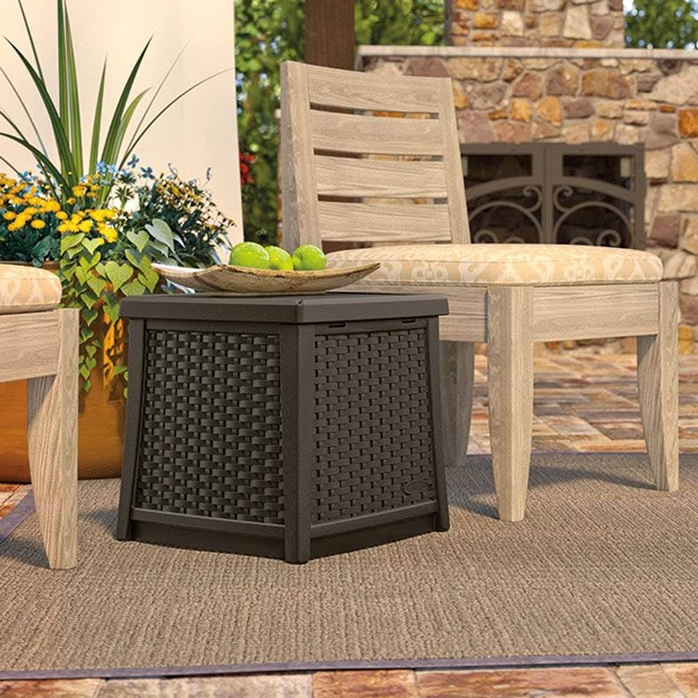 Resin Patio Storage End Table V5198