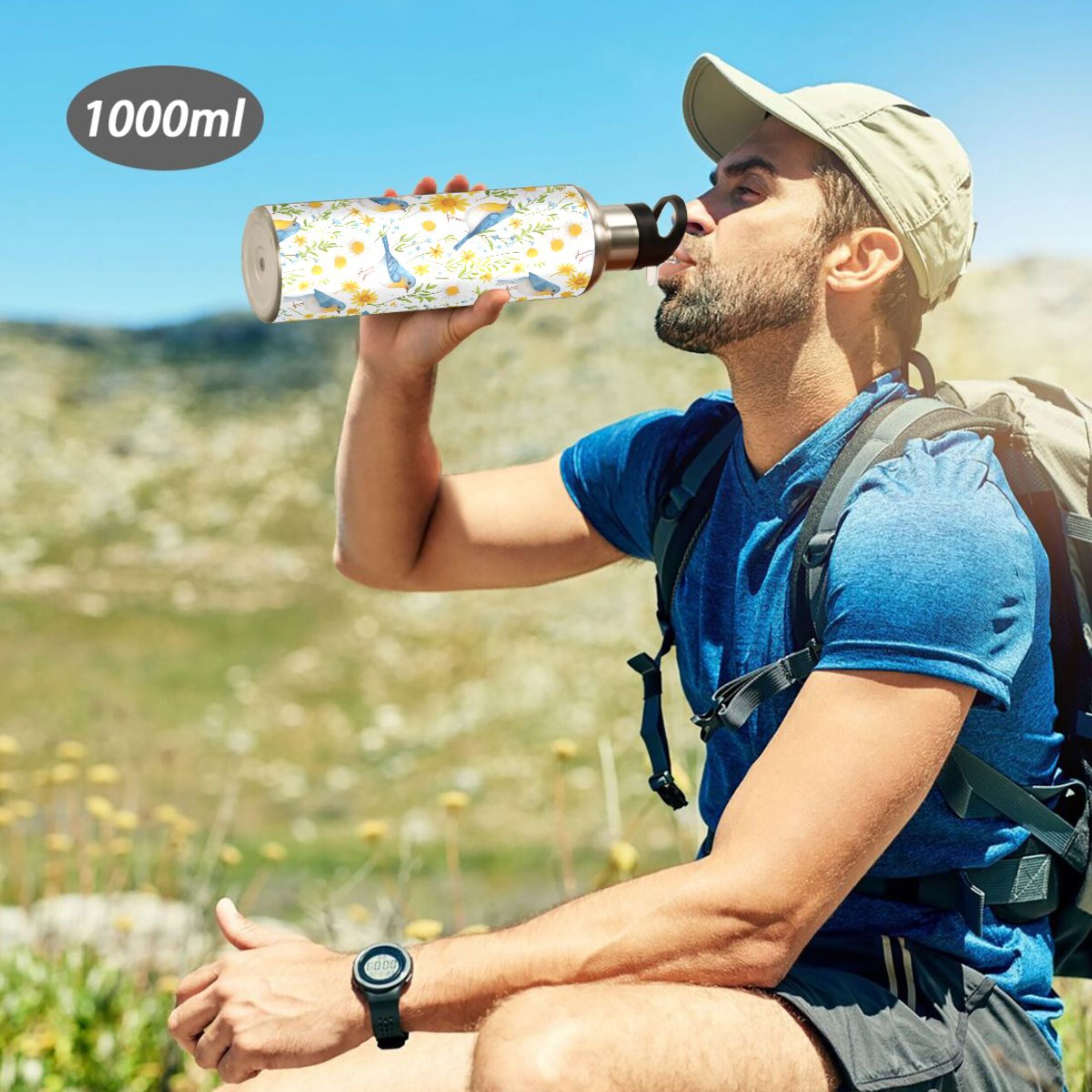 20 oz Insulated Stainless Steel Water Bottle with Straw Lid R518