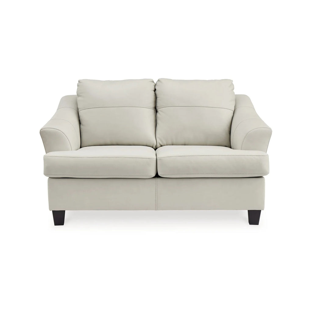Off White Leather Loveseat D591