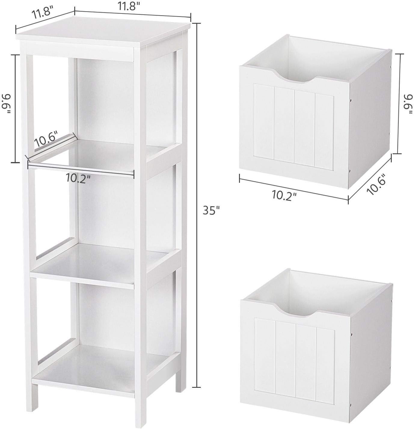White 2 Drawer Wood Floor Cabinet Q90843