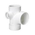 3 in. x 3 in. x 3 in. x 2 in. PVC Sanitary Tee with Left Side Inlet X475
