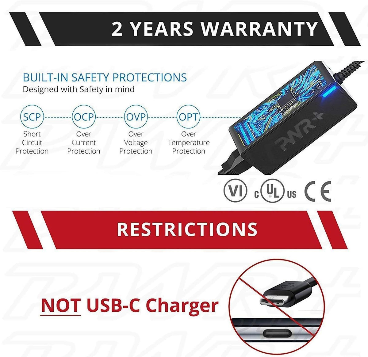 90W 65W 45W Car Charger for HP Envy Pavilion Spectre X360 EliteBook X360, Extra Long 10 Ft Pack of 2 O48589