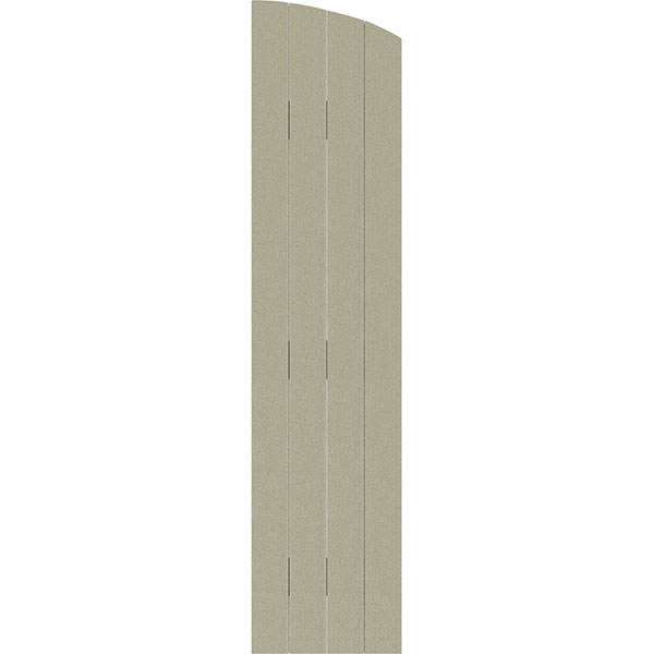 Rustic Faux Wood Shutters with Elliptical Arch Top B2472
