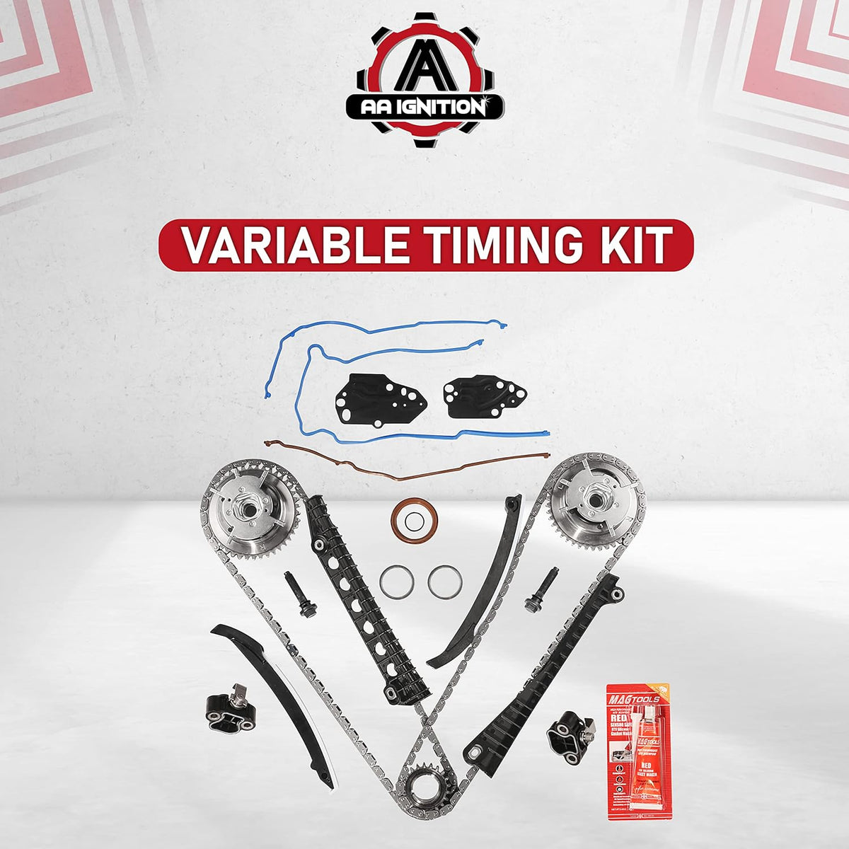 Variable Camshaft Timing Kit for Ford & Lincoln 5.4L 24 Valve Triton with Chain, Guide, Tensioner, Phaser C578585