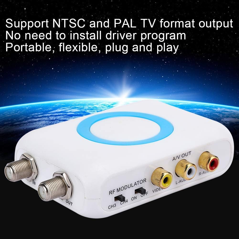 RCA to RF Modulator Composite A/V to Coax Converter PAL/NTSC Pack of 2 T50820