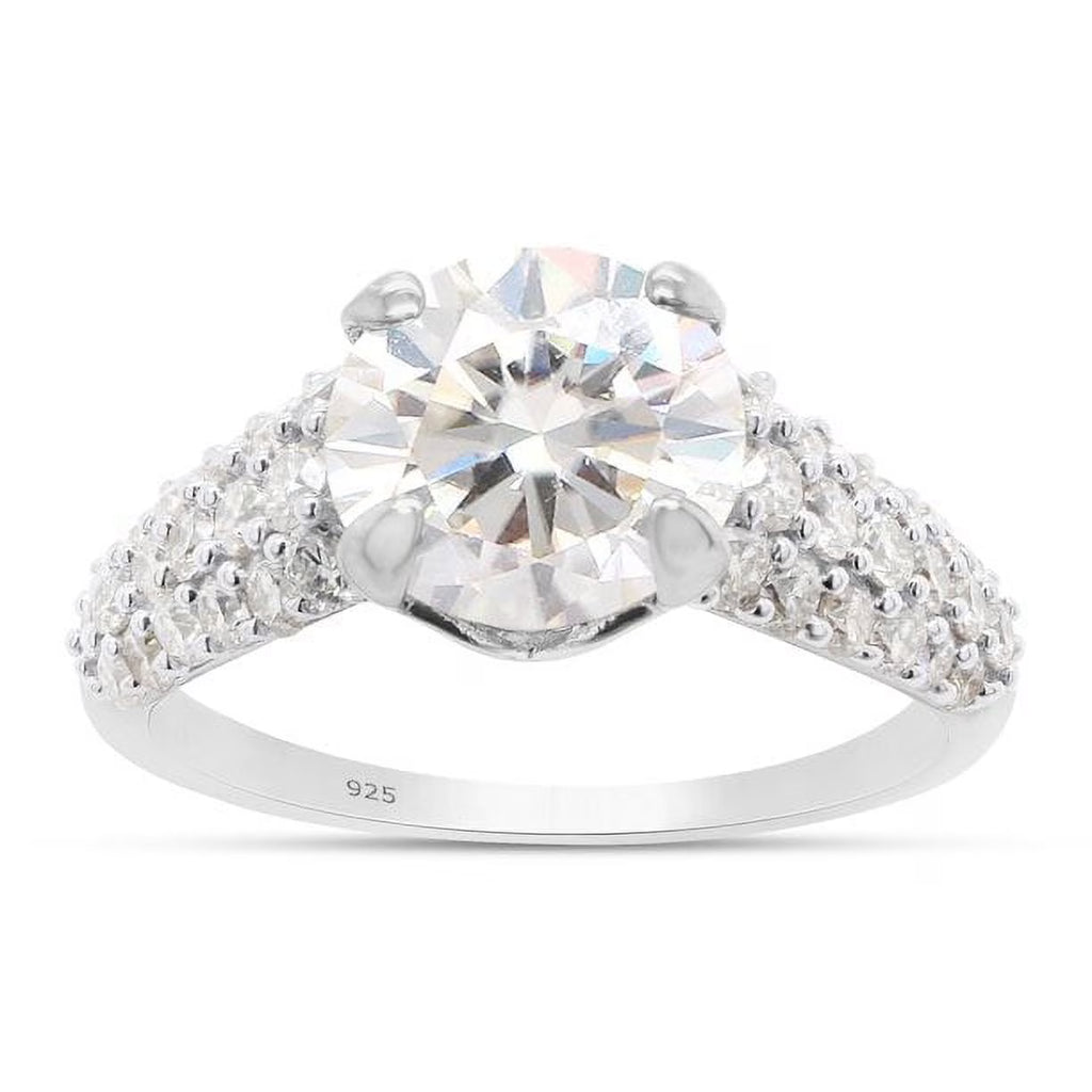 14K White Gold Multi Row Solitaire Ring E6462