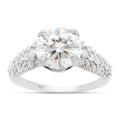 14K White Gold Multi Row Solitaire Ring E6462