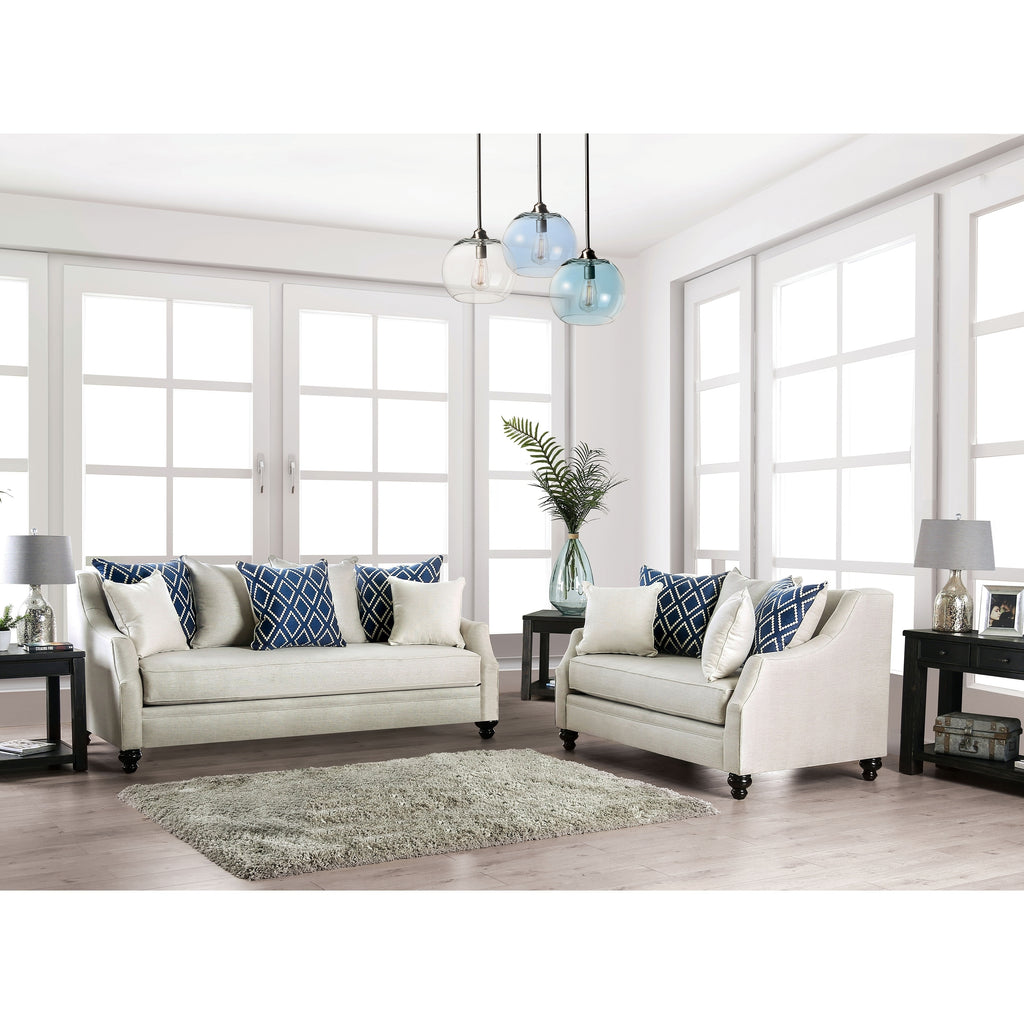 Ivory Fabric 2-Piece Living Room Set T742
