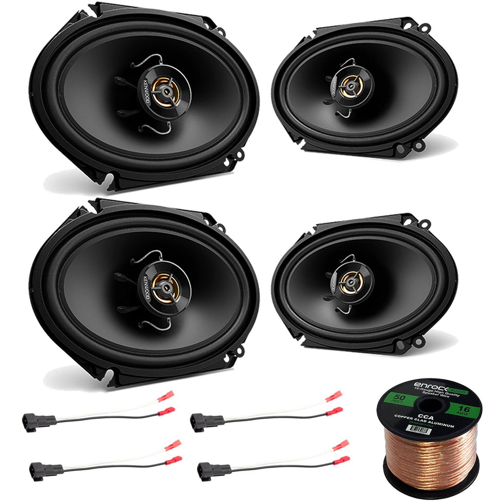 6x8 inch 250 Watt 2-Way Black Car Audio Coaxial Speakers A4889