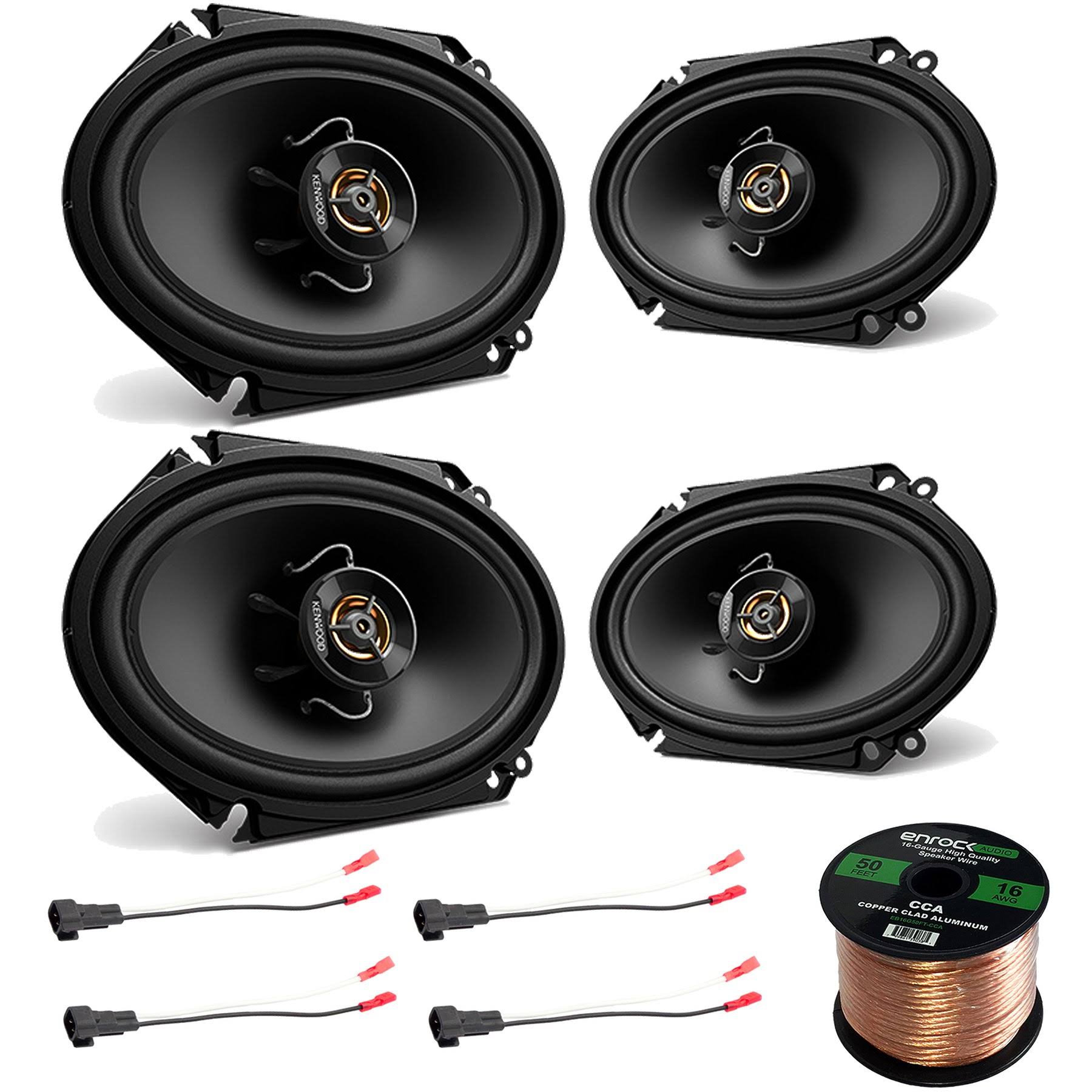 6x8 inch 250 Watt 2-Way Black Car Audio Coaxial Speakers A4889
