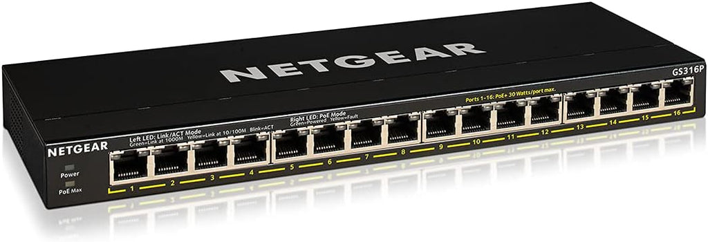 16-Port PoE Gigabit Ethernet Plus Switch with 15 x PoE+ @ 231W, 1 x 1G SFP Port V353