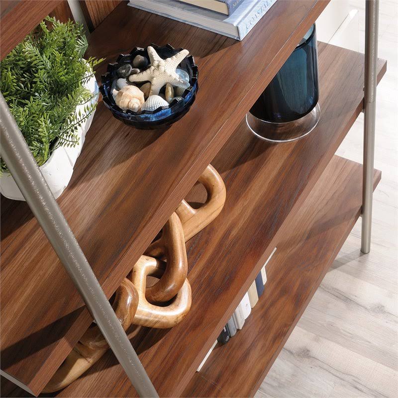 4-Shelf Wood and Metal Bookcase in Pearl Oak W518