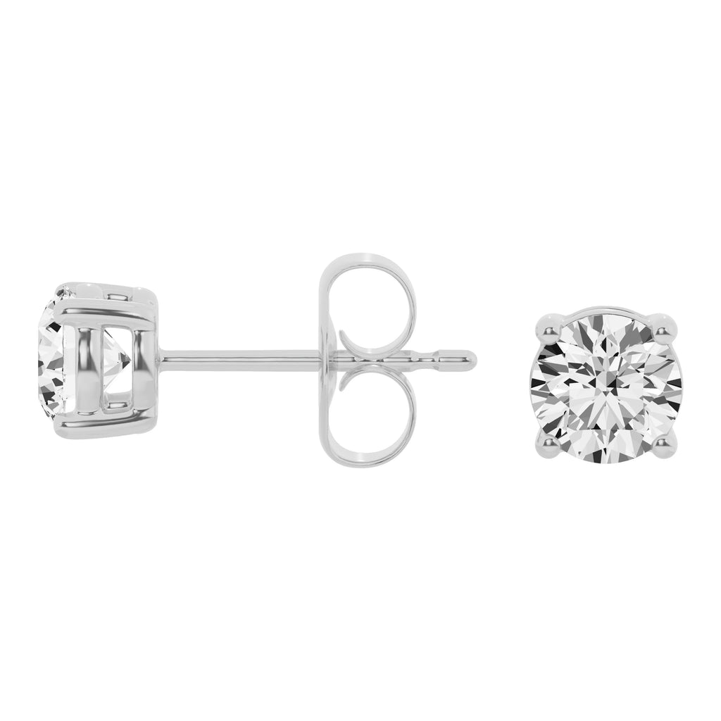 14K White Gold Diamond Stud Earrings E6456