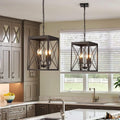 Black 4 Lights Cage Chandelier I121834