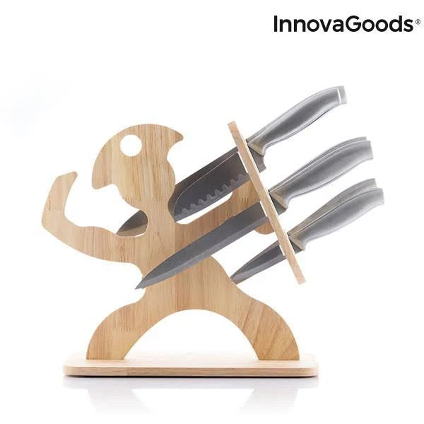 7 Pieces Knife Set with Wooden Base R356