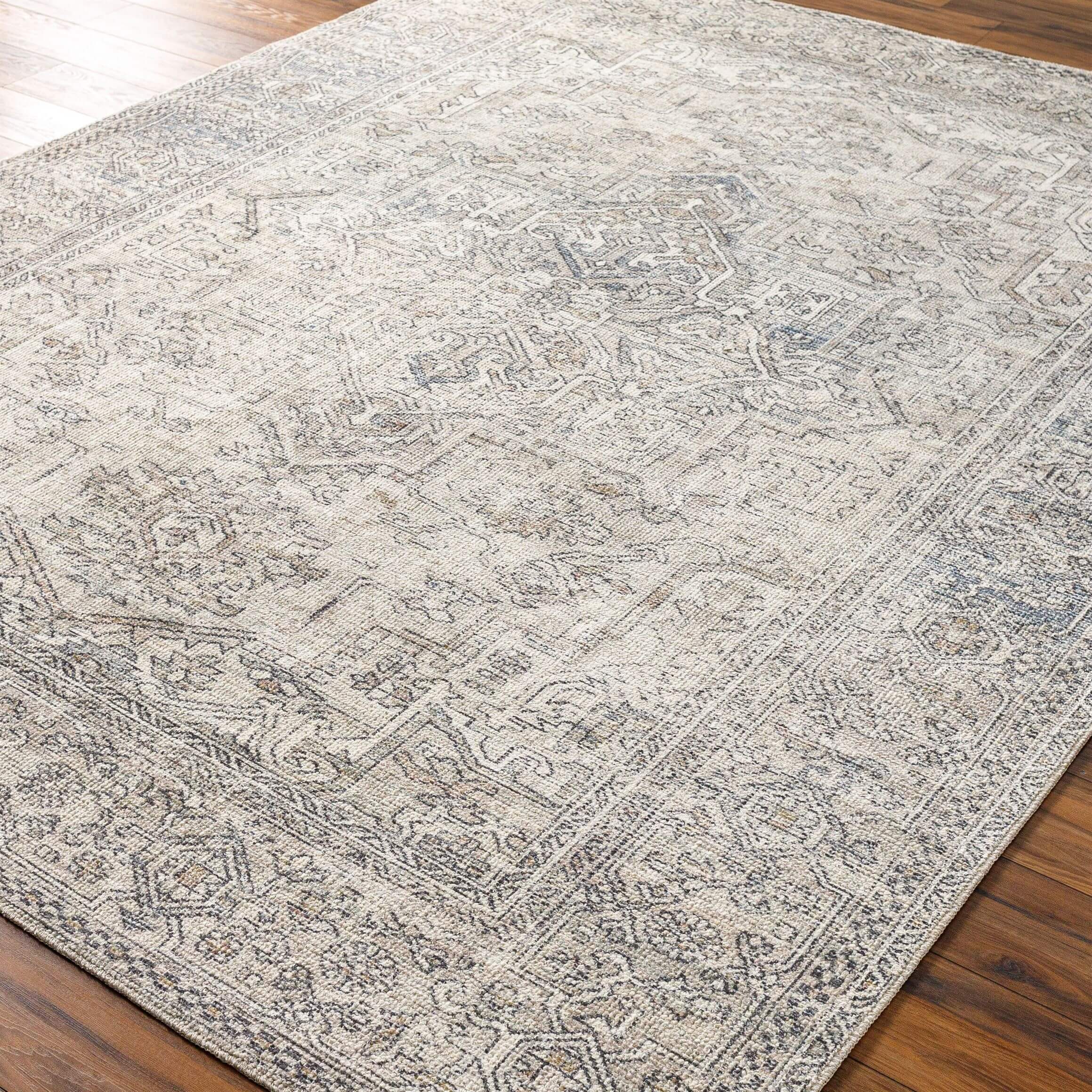 Navy Cream Runner Area Rug W22451