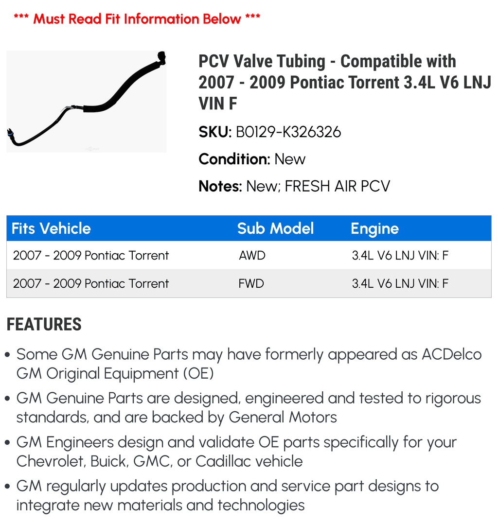 PCV Valve Tubing R7543