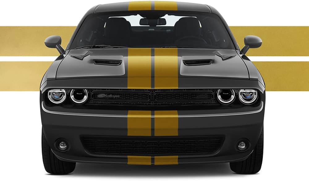 Dual 8" Racing Stripes for Dodge Challenger 2008 to 2019 Pack of 2 O805