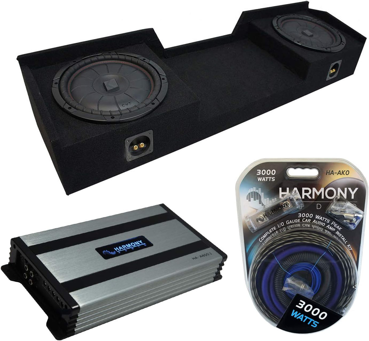 Dual 12" Loaded Sub Box Enclosure with Amplifier B40074