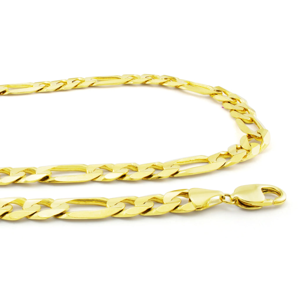 14k Yellow Gold Solid Figaro Chain Link Necklace 20" - 30" F41805