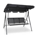 Black/Brown Outdoor Patio Swing Canopy Bench Chair Q531