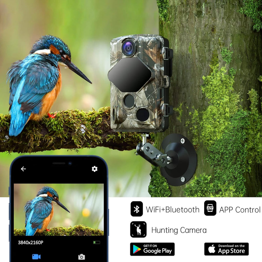 4K 24MP WiFi Trail Camera with Night Vision, IP66 Waterproof, Pack of 2 N340