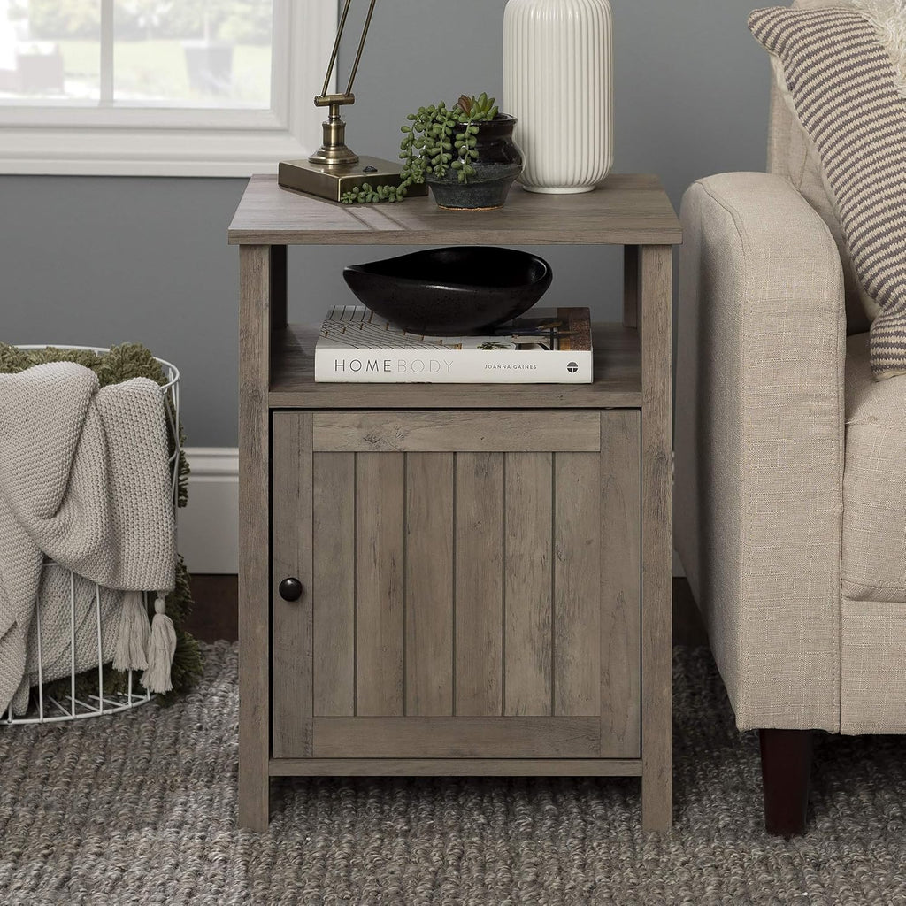 Rustic Oak Wood Side Accent Table A6196
