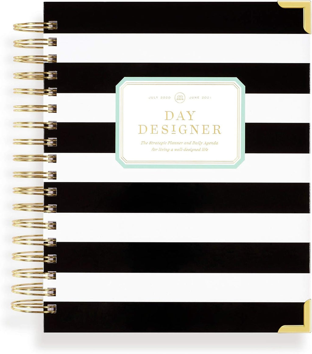 Black Stripe Spiral Bound Daily Planner A8152