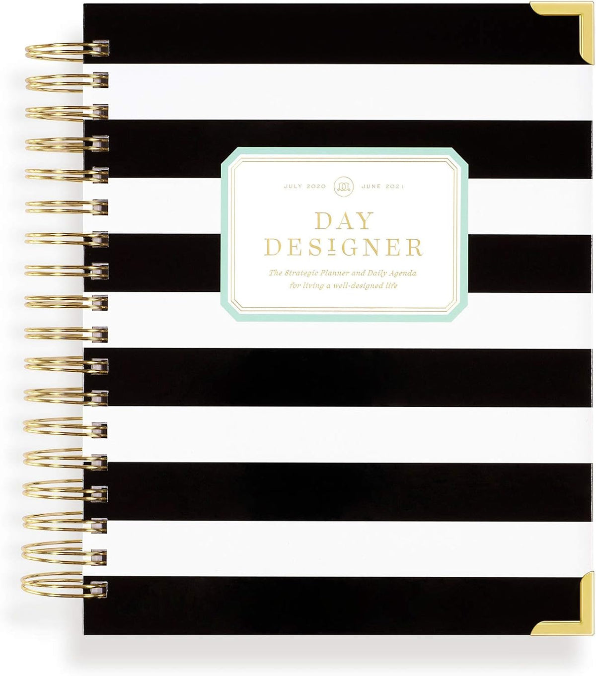 Black Stripe Spiral Bound Daily Planner A8152