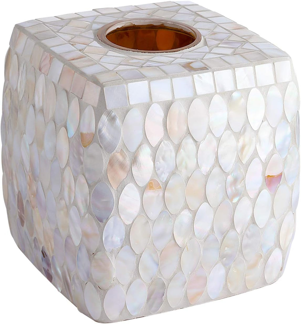 Mosaic Glass Tissue Holder Square Box Pack of 2 S989