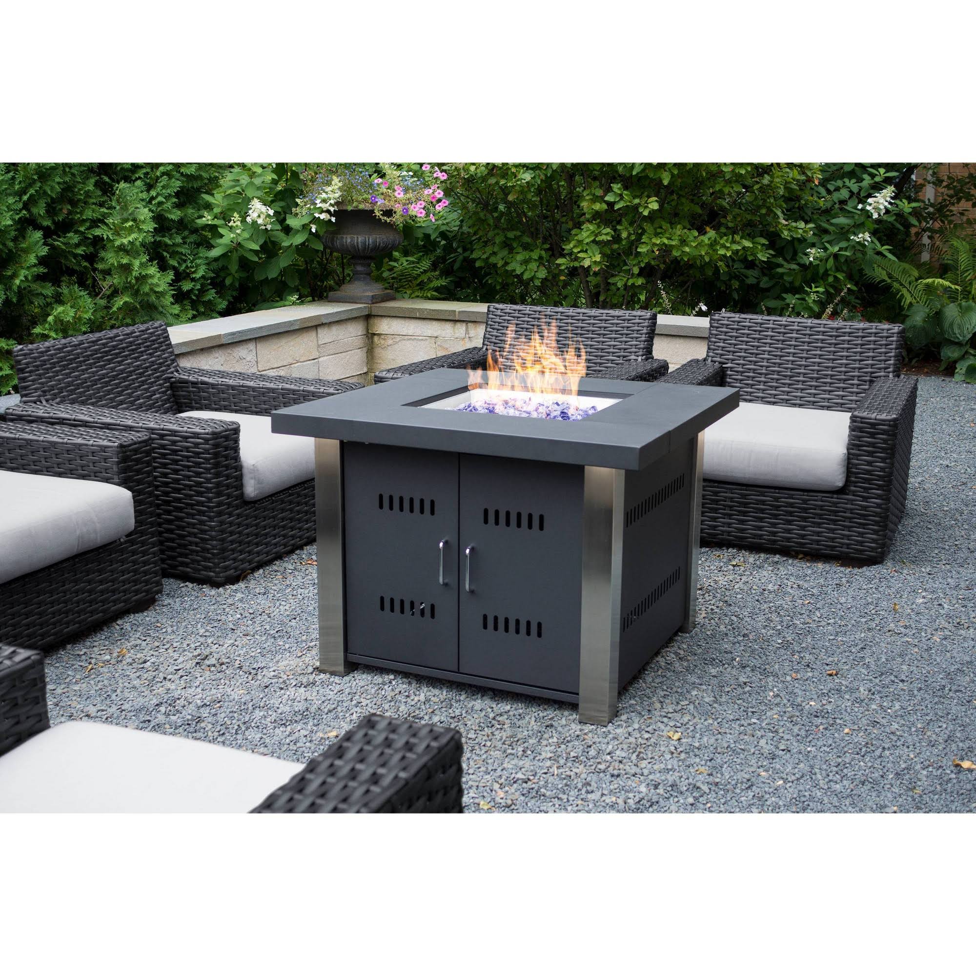 38 in. Square Gas Fire Pit Table W7591