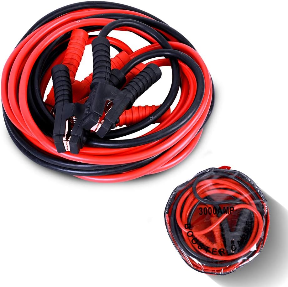 3000AMP 1 Guage 20Ft Booster Jumper Cables with Carry Bag Y781335