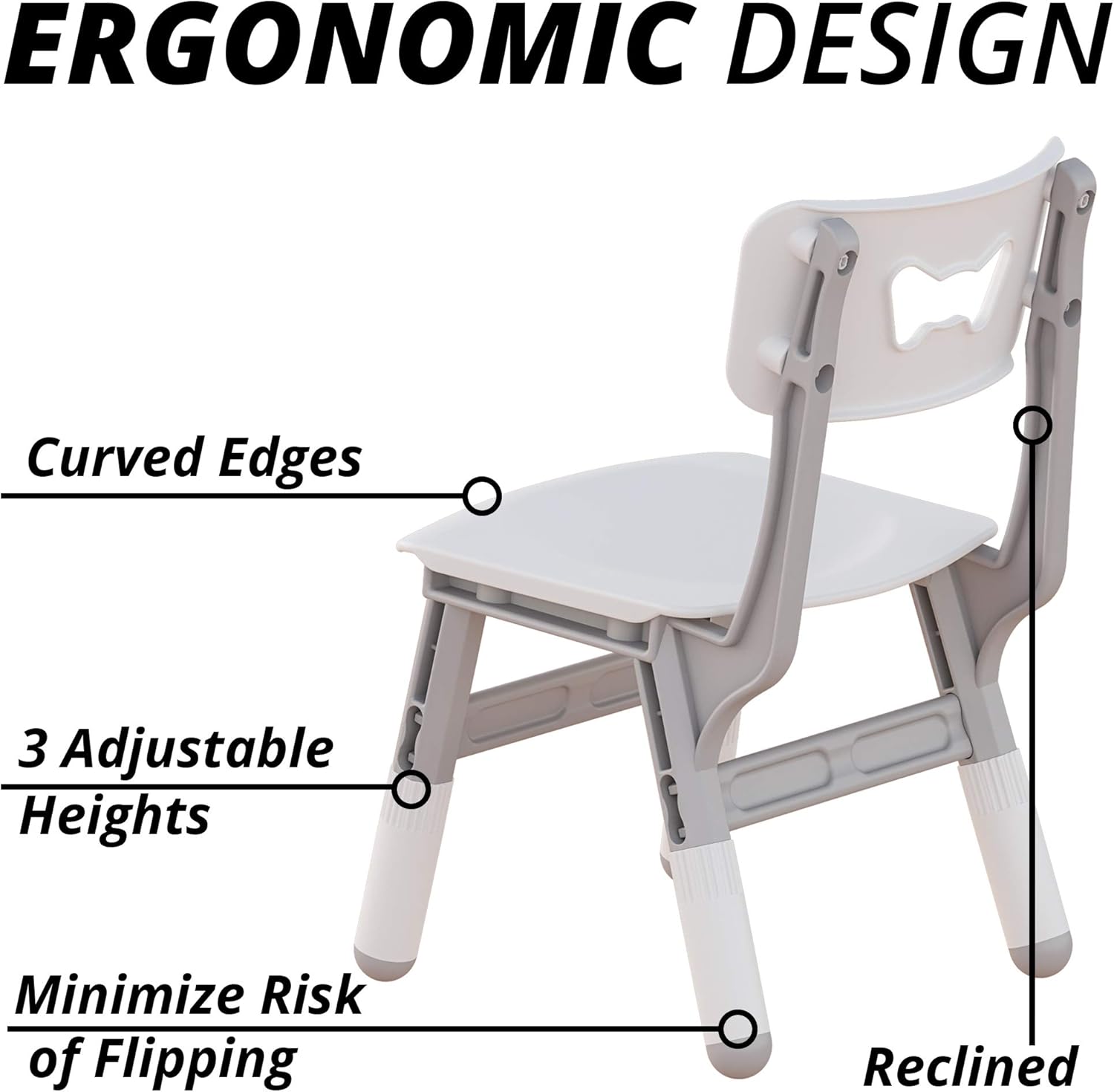 Adjustable Plastic Kids Chairs (2-Pack) O244