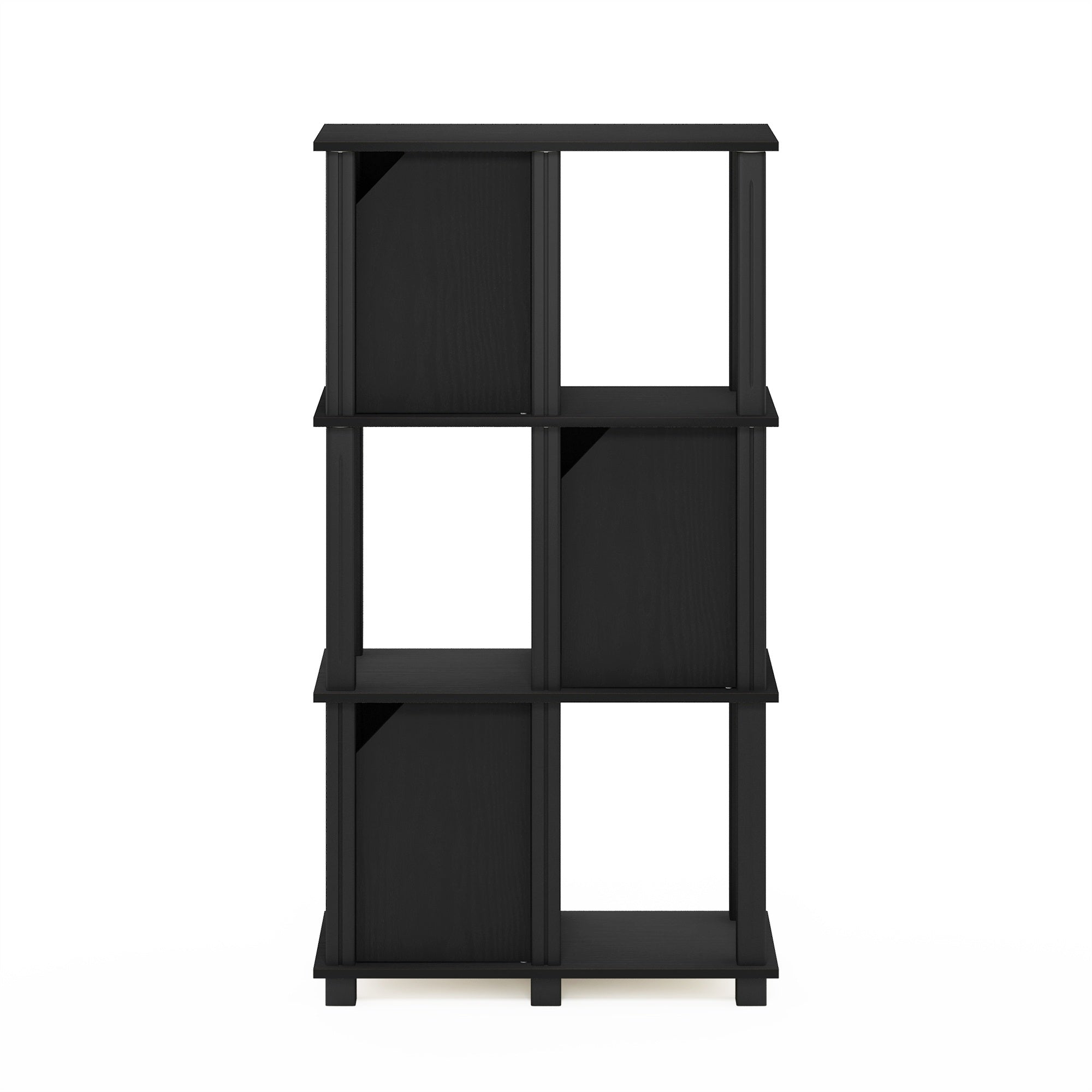 Black Oak 4-Tier Storage Shelf with 3 Doors B894112