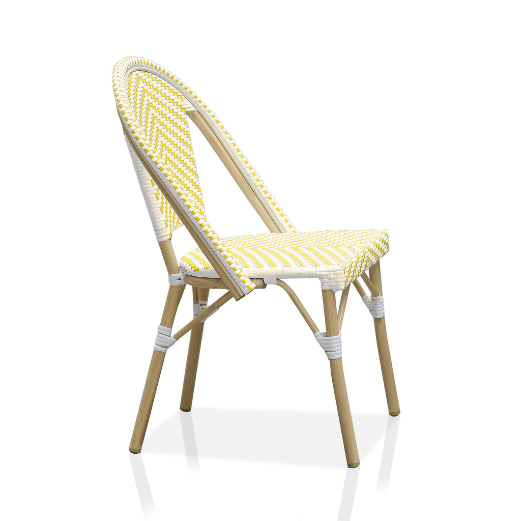Natural Tone Patio Bistro Chairs (Set of 2) - Blue & White R16327