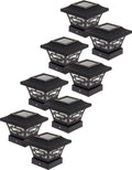 Black 4 Pack Solar Fence Post Cap Lights for 4x4 Wood Posts X634
