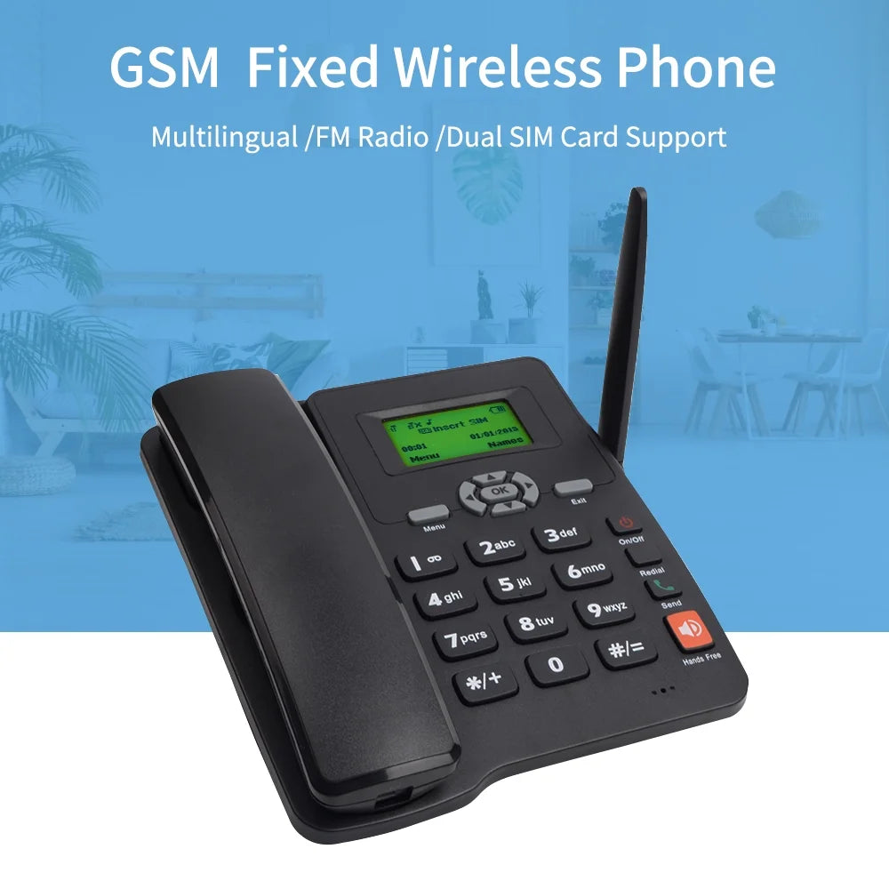 Cordless Phone Desktop Telephone Set with Dual SIM Cards F94812