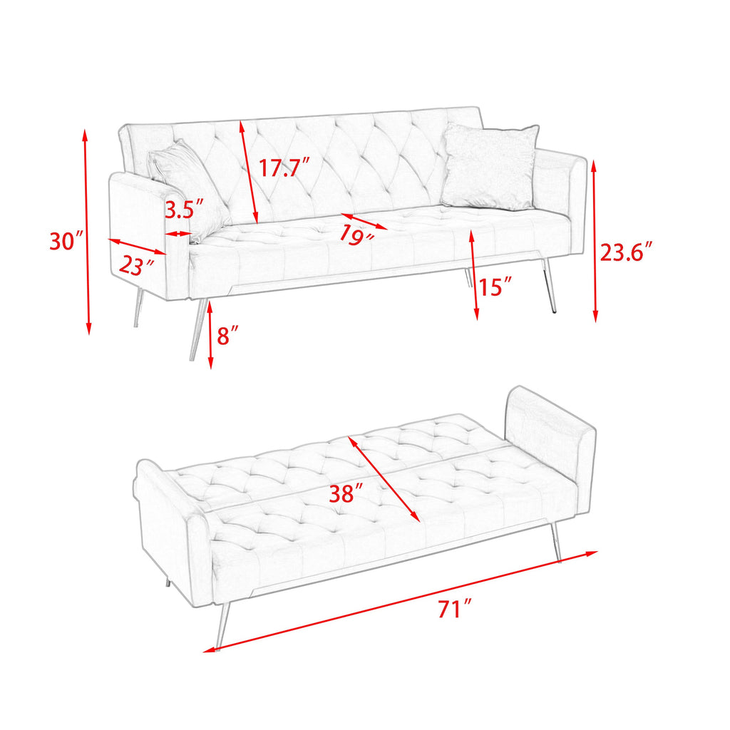 Convertible Sofa Bed Green Z716