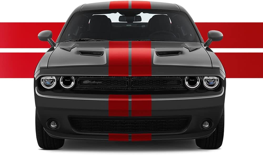 Dual 8" Racing Stripes for Dodge Challenger 2008 to 2019 Pack of 2 O805