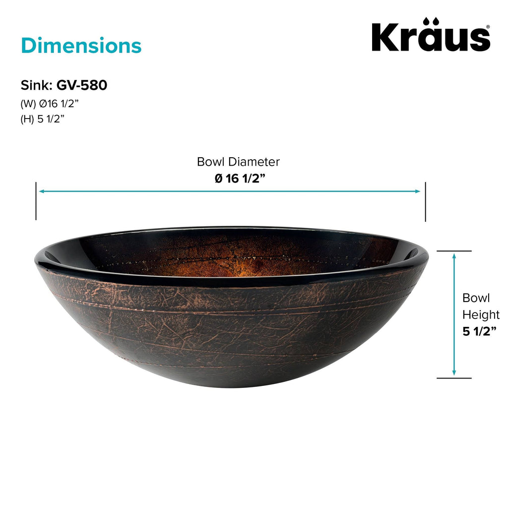 Oil Rubbed Bronze Circular Vessel Bathroom Sink K8043